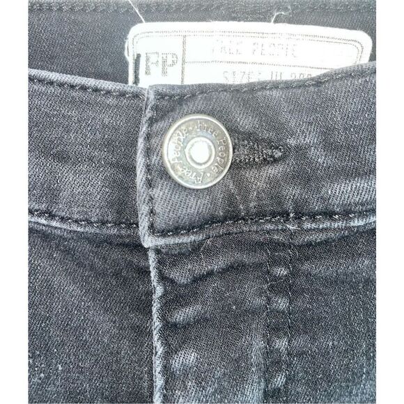 Free People Faded Black Distressed Skinny Jean - Picture 11 of 15